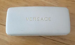 Versace White Leather Eyeglass/Sunglass Case thumbnail 1