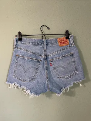 Levi’s 501 High Rise Distressed Denim Jean Shorts Size 27 thumbnail 9