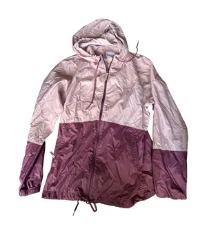 Columbia Womens Colorblock Windbreaker‎ Jacket Full Zip XS Pink Burgundy thumbnail 1
