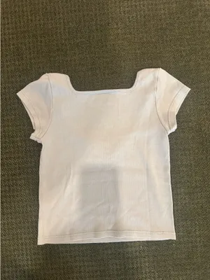 Brandy Melville Sage Green Cinched Baby Tee thumbnail 2