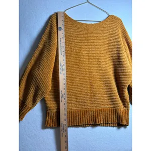 Forever 21 Mustard Yellow Chenille Knit Oversized Sweater Mustard Gold Medium thumbnail 8