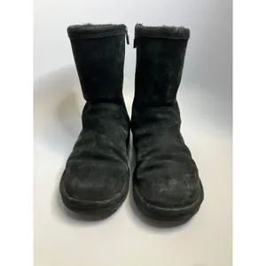 UGG Australia Mid Calf Boots Womens 10 Black Good Suede Shearling Zip 1889 thumbnail 2