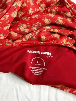 Pacsun Red Floral One-Piece Swimsuit thumbnail 5