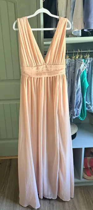 Lulus Heavenly Hues Champaign Maxi Dress thumbnail 1