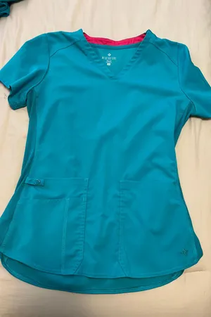 Med Couture Turquoise Scrub Top thumbnail 1