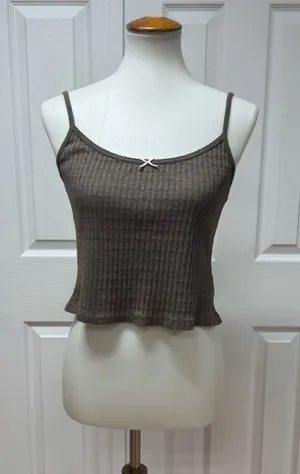 Brandi Melville Brown Skylar Bow Tank Top - One Size.‎ thumbnail 1
