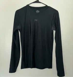 Under Armour Black V-Neck Long Sleeve Top thumbnail 1