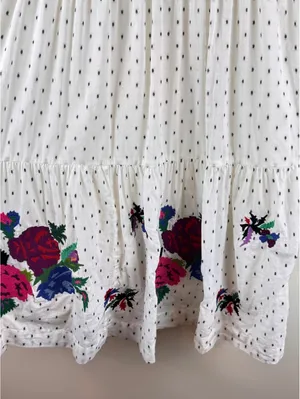 HATCH White Floral Embroidered Tiered Maternity Dress Size 1 Small thumbnail 11