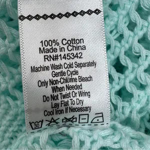 Paradise Shores Open Knit Mesh‎ Beach Sweater Swim Cover Aqua Green Medium thumbnail 10