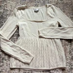 M Hollister babydoll cream sweater thumbnail 1