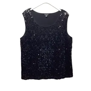 George Sequin Y2K tank blouse Black Size Extra Large thumbnail 8