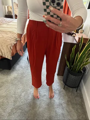 Lulus Sophisticated Company Rust Red Straight Leg Trouser Pants thumbnail 9