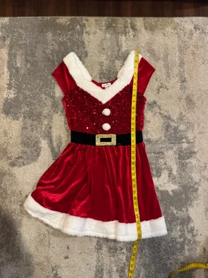 NWT kohls Red Sequin Santa-Style Holiday Dress with White Trim thumbnail 6