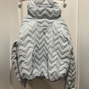Free People Gettin Lost Light Blue Arctic Snow Puffer Jacket Medium thumbnail 5