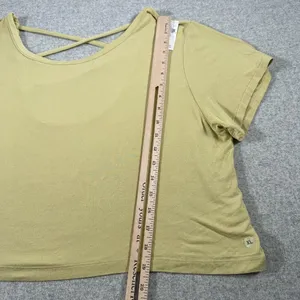NEW American Eagle Womens XL Top Shirt Athletic Green Stretch Lightweight‎ Cross thumbnail 7