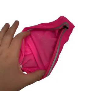 Nike Slim Waist Pack Running Belt OS‎ Pink Reflective Zip Athletic Fanny Pack thumbnail 3