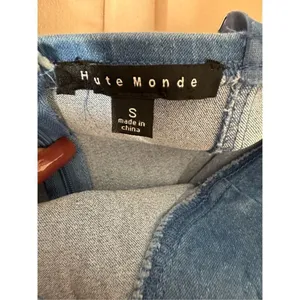 Haute Monde denim rhinestone bodysuit thumbnail 4