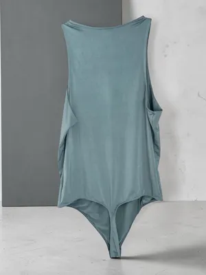 Express Sleeveless Scoop Bodysuit - Sage Green thumbnail 4