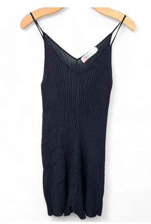 Free People Beach | XS | Nola Sweater Playsuit Ribbed One-Piece Navy Romper thumbnail 4