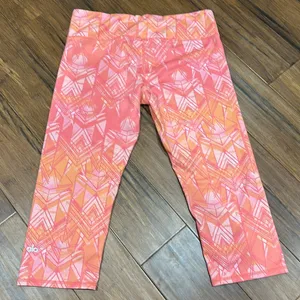 ALO Yoga orange capri leggings thumbnail 5