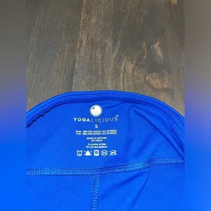 Yogalicious Royal Blue Workout Leggings Athletic Pants Yoga‎ Fitness F2 thumbnail 4