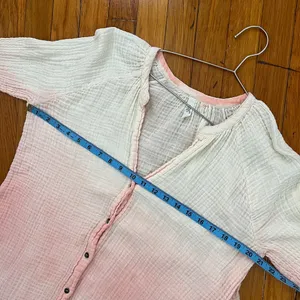 Free People Ombre Long Sleeve Button Down Tunic Shirt Size L thumbnail 8