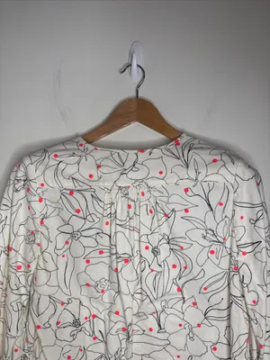 Maeve Anthropologie Bethesda Flannel Floral Polka Dor Front Buttoned Blouse sz M thumbnail 5