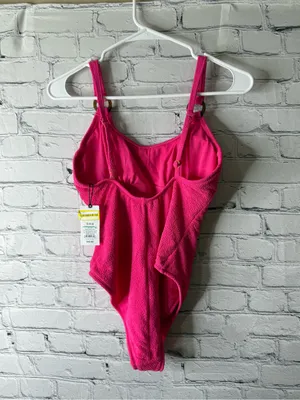 NWT shade and shore Hot Pink Terry One-Piece Swimsuit small thumbnail 5