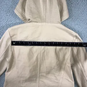 Free People Carmen Moto Jacket Women Small‎ Beige Asymmetrical Zip thumbnail 8