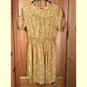 Billabong Twirl Twist Women's XS Mustard Yellow‎ Floral Button Down Mini Dress thumbnail 4