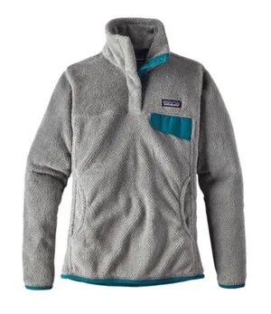 Patagonia Re-Tool Snap T Fleece Pullover Gray Teal Quarter Snap Kangaroo Pocket thumbnail 1