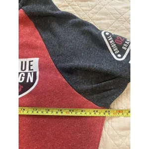 Unisex Raglan True Religion Sz M Red Zip Up Hoodie Sweatshirt thumbnail 15