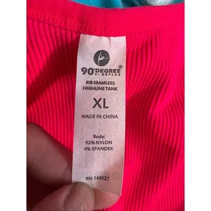 90 Degree by Reflex Rib Seamless Highline Tank Top Hot Pink Women’s XL thumbnail 7