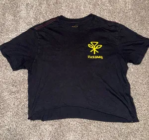 RVCA Hawaii Crop Short Sleeve T-Shirt Vintage Wash Black Size Medium thumbnail 1
