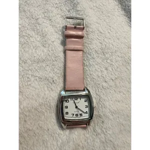 Osirock Vintage 1980s Square Watch Chrome Pink Faux Leather Strap Retro Quartz‎ thumbnail 5