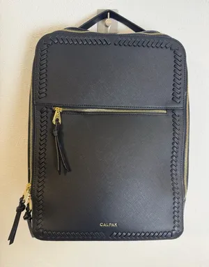 Calpak Kaya Black Laptop Backpack Gold Accents thumbnail 1
