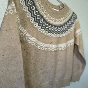 Original Weatherproof Vintage Tan and White Nordic Pattern Fair Isle Sweater thumbnail 5