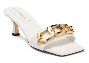 GOOD AMERICAN White Gold Chain Kitten Heels thumbnail 1