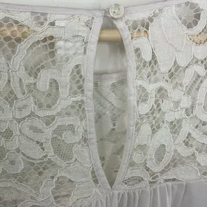 Old Navy Relaxed Lace-Trim Blouse size Small White thumbnail 8