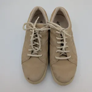 ECCO Flexzone Beige Leather Walking Sneakers Womens EU 38 US 7-7.5 Lace Up‎ Tan thumbnail 4