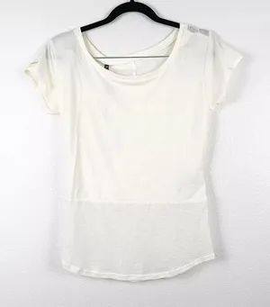 Gymshark Womens Whitney‎ Simmons Longline Lightweight Tee White XS NWT thumbnail 1