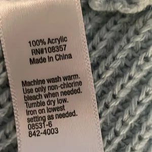 Ana Crewneck Sweater Criss-Cross Sleeve Detail Size XL Light Blue thumbnail 11