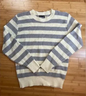 Vintage PulloverDimension By Milford Womens cream &grey|USA Made Crewneck|Size:M thumbnail 1