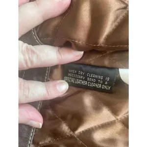 Vintage Women's Wilson's‎ Leather Jacket Coat XL Brown Corduroy Cuffs Excellent! thumbnail 10