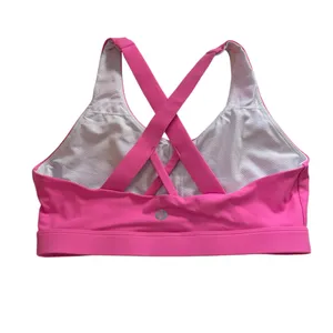 Running Girl Vivid Pink Scoop Neck Strappy Sports Bra Mesh Lined Sz M No Pads thumbnail 5