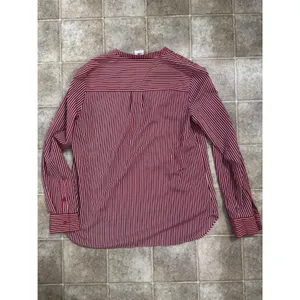 Cabi 5335 Red White Blue Striped Split V-Neck Blouse Womens‎ Small Long Sleeve thumbnail 7