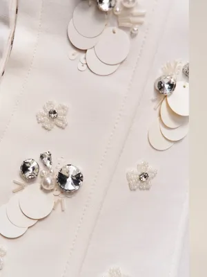 Guizio Embellished Twill Corset Ivory XXS NWT IN PACKAGE thumbnail 4