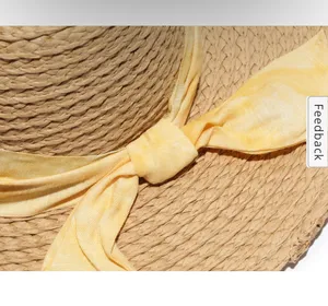 Kelly & Katie Straw Ribbon Panama Hat in Tan & Yellow NEW thumbnail 5
