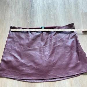 Wild Fable Burgundy Faux Leather Skort Mini Skirt XXL Wine Purple Side Slit thumbnail 3
