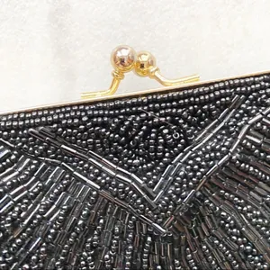 Vintage Black Beaded Evening Bag thumbnail 5